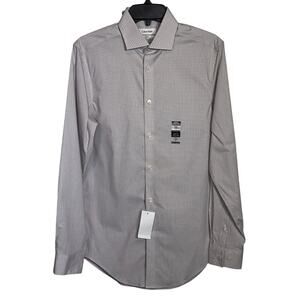 Calvin Klein Steel Men's Slim-Fit Stretch Dress Shirt pink multi 14.5 32-33 $85